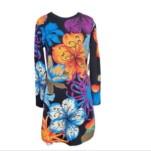 The Kit by Daniel Vosovic Mini Long Sleeve Dress Black Floral Camelia M Bodycon